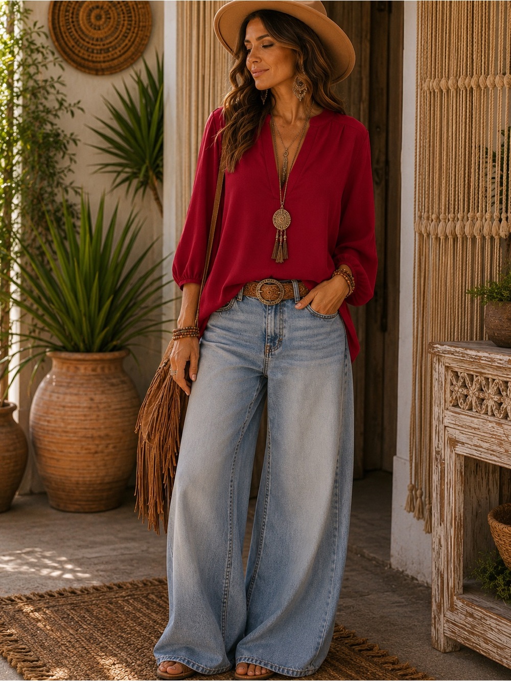 Final Touch Deep Burgundy Top